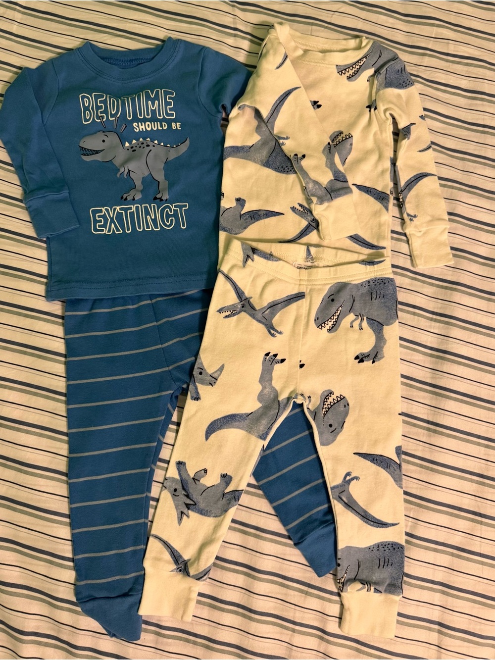 Carter’s Blue Dino Sleep Set Kids Pajamas - 2-Piece Long Sleeve & Pants